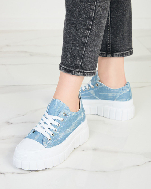 OUTLET Сині жіночі кросівки a'la jeans на платформі Resi - Взуття