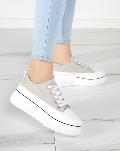 OUTLET Hellgraue Damen-Sneaker auf der Veritar-Plattform - Schuhe