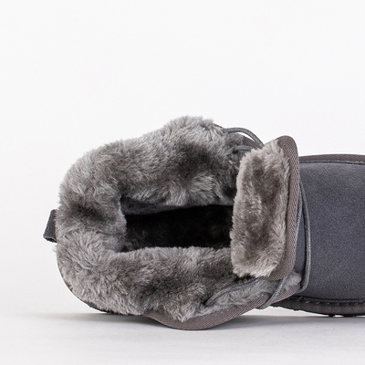 Kinderstiefeletten Luna Taubengrau Leder Bequem für den Winter