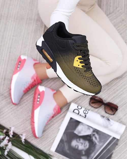 Чорні жіночі спортивні туфлі з жовтими вставками Letera - Взуття