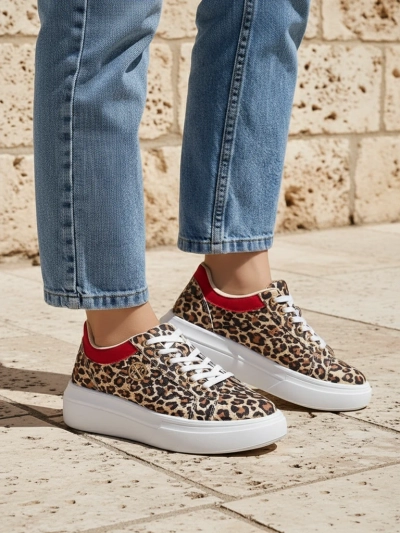 Royalfashion Damen perforierte Sportsneaker Leopess