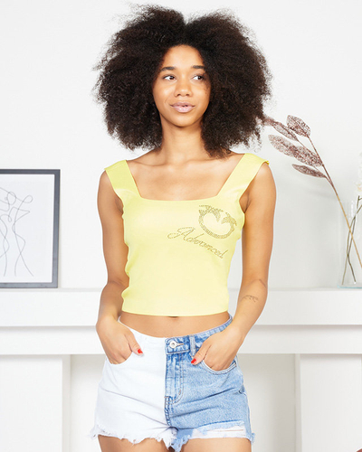 Gelb Crop-Top mit Riemchen für Damen Kleidung