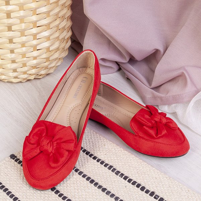 Rote Ballerina mit Bogen Iva-Footwear