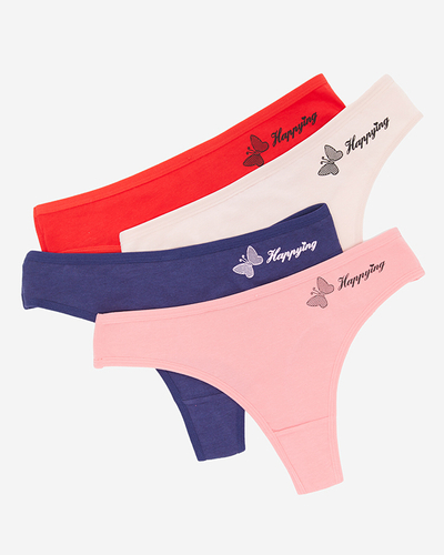 Klassische Damen-Strings aus Baumwolle in Marineblau - Unterwäsche