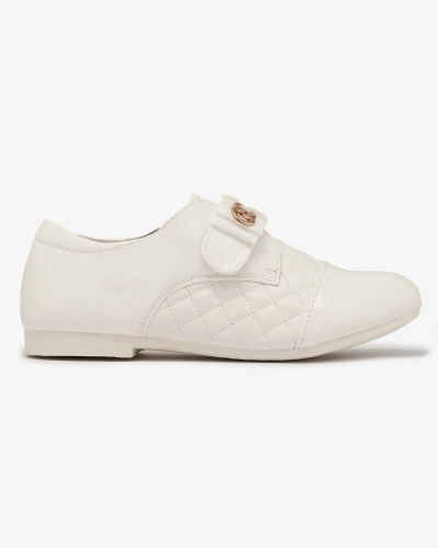 Gesteppte Öko-Lederhalbschuhe für Mädchen in Weiß Werme- Footwear