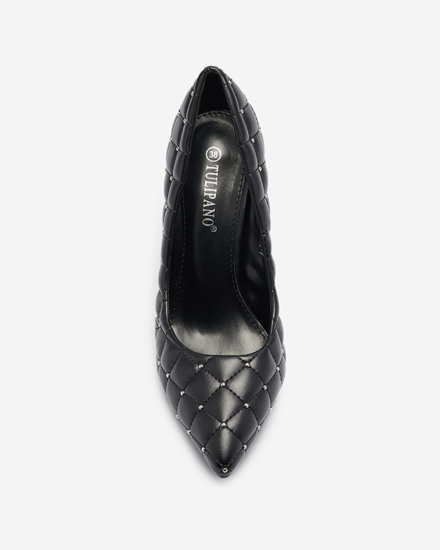 Gesteppte Stöckelschuhe für Damen mit Stöckelspitze in schwarz Mawelo-Schuhe