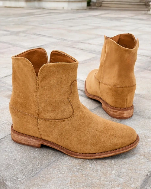 Ботфорти Royalfashion у ковбойському стилі на прихований клиновий каблук Blueston