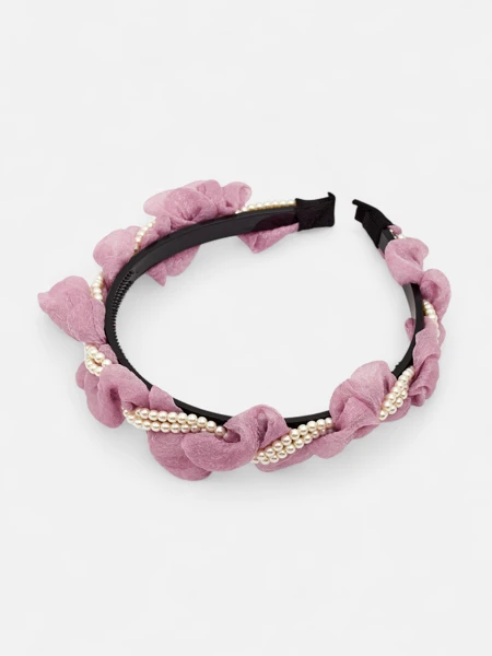 Royalfashion Haarband mit Raffung und Perlen