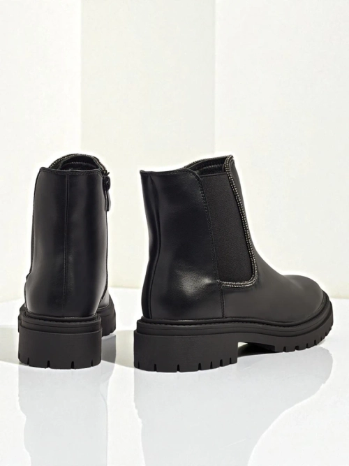 Ботильйони зі штучної шкіри з цирконами Novira