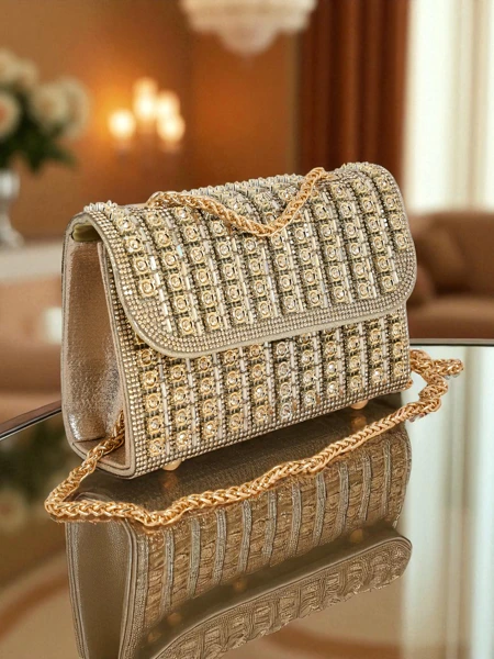 Royalfashion Damen Clutch Handtasche mit Zirkonia Elira Dusk