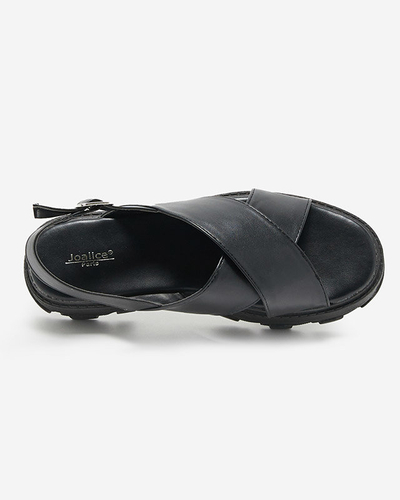 Schwarze Damensandale mit dicker Sohle Denidas - Schuhe