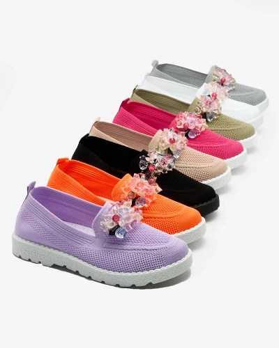 Royalfashion Lila Damen verzierte Halbschuhe Enweta