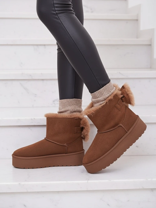 Жіночі черевики Royalfashion a'la snow boots коричневого кольору Goroggo