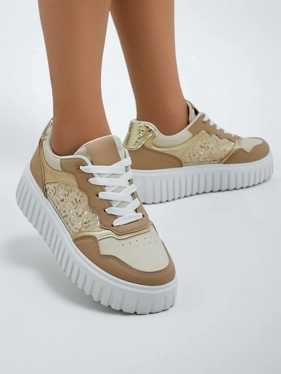 Royalfashion DamenSneaker auf einer Plattform Panterr