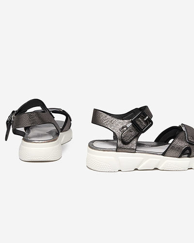 Graphitglänzende Mädchensandalen Jenilo - Schuhe