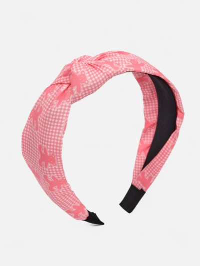 Royalfashion Haarband mit Karomuster, Flechtdesign und Bären