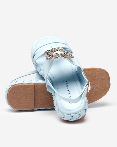 OUTLET Blaue Damensandalen mit einer dekorativen Govy-Footwear-Schnalle