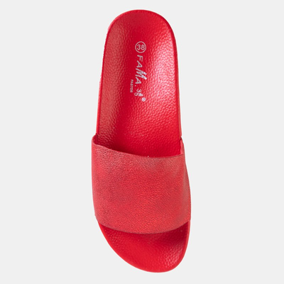 Rote Plateau-Sandalen mit Metallic-Streifen Wenda - Footwear