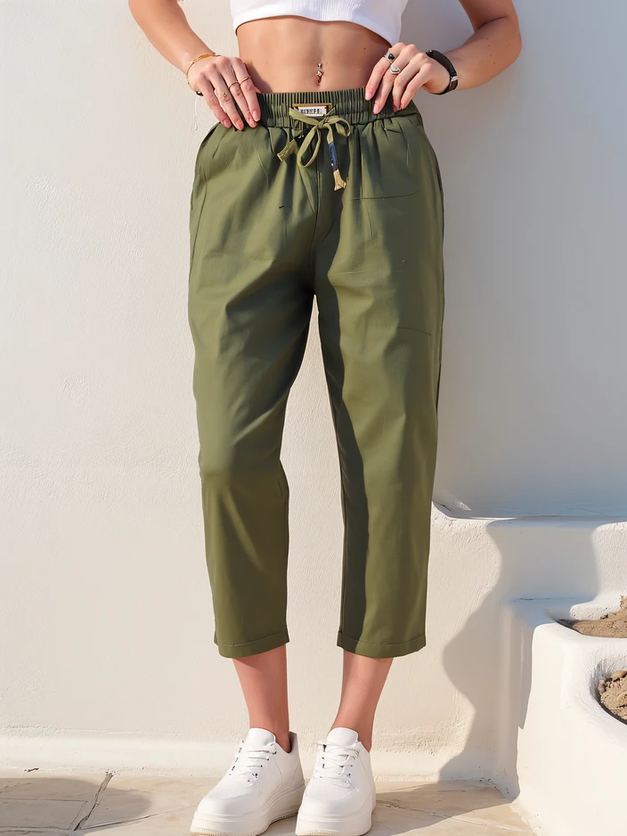 Royalfashion Gerade Damenstoffhose 7/8