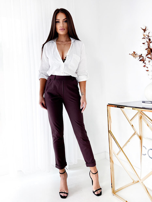 Royalfashion Темно-коричневі жіночі лосини