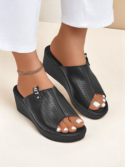 Royalfashion Damen Pantoletten mit Keilabsatz Luna Wedge
