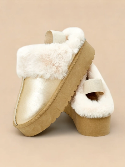 Royalfashion Kurze Stiefeletten ohne Absatz im Schneeschuh-Stil für Frauen Ebiz