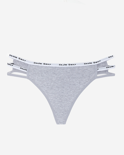 Жіночі сірі бавовняні трусики стринги в смужку - Нижня білизна