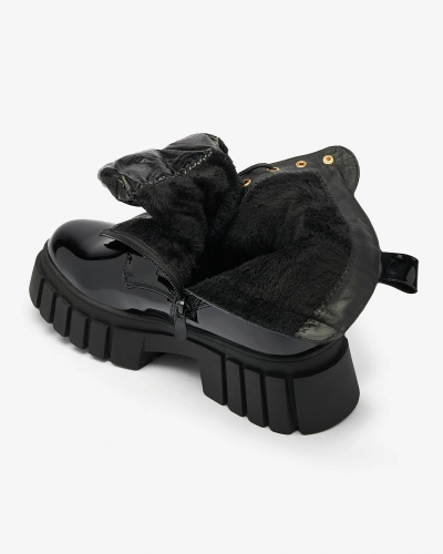 Royalfashion Damenstiefel Wefetto schwarz lackiert