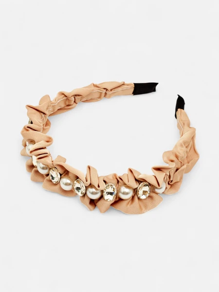 Royalfashion Haarband mit Raffung und Perlen