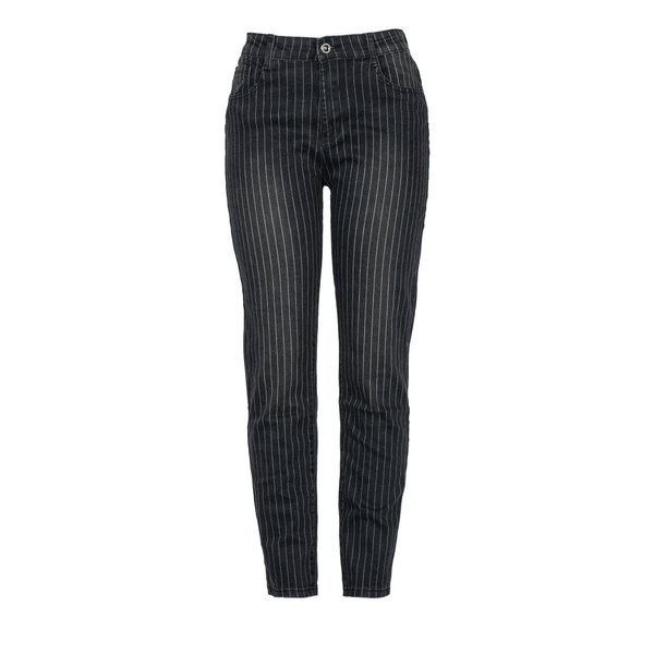 Schwarze Jeanshose mit weißen Streifen - Hose 1