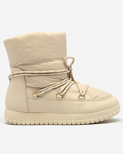 Royalfashion Damen Schlupf-Schneestiefel in beige Farbe Iredas
