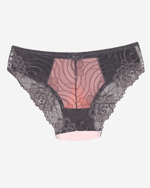 Сірі мереживні трусики жіночі - Нижня білизна