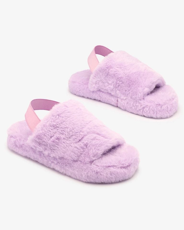 Royalfashion Lila Damen-Pelz-Pantoffeln Nabres