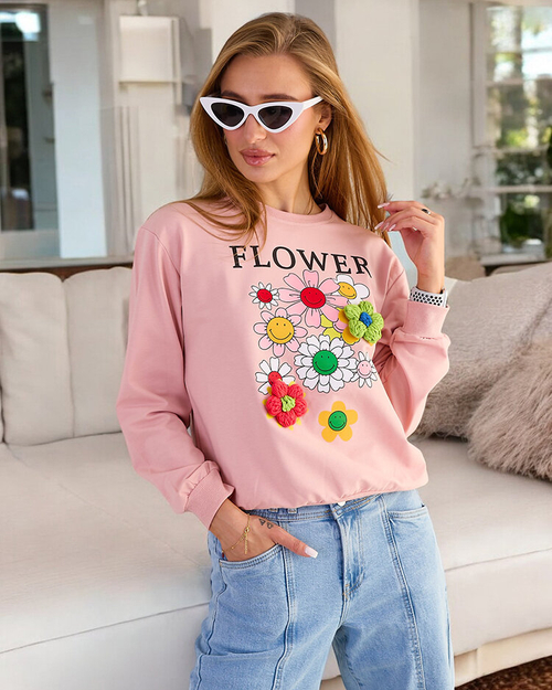 Жіночий бавовняний світшот з тонким принтом Royalfashion