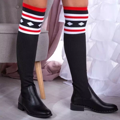 OUTLET Чорні чоботи a'la flat sock Salvia- Взуття