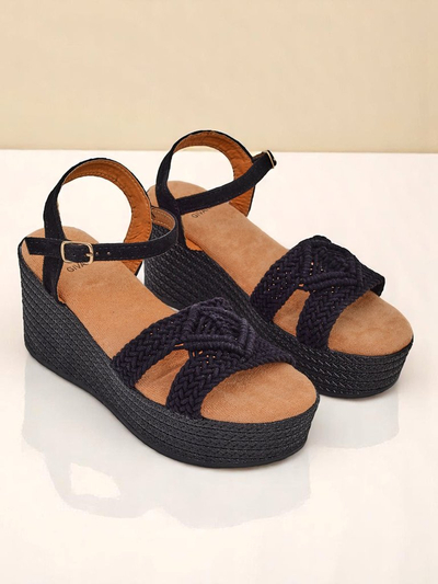 Royalfashion Damen Keilsandaletten geflochten Sunny Day