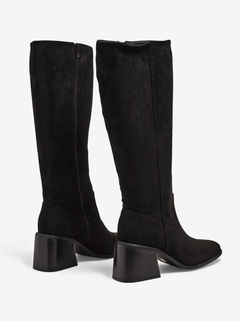 Damen Öko-Wildleder Stiefel mit Blockabsatz Ernala