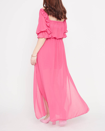 Spanisches Maxikleid in Fuchsia für Damen - Kleidung
