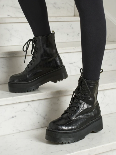 Damen Worker Boots mit Prägung Arvessa