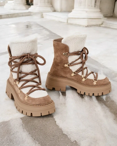 Royalfashion Lozin Damen-Schneestiefel zum Schnüren