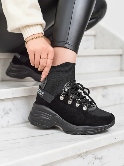 Royalfashion Damen schwarz isolierte Aleppo Sneaker