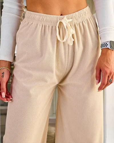 Royalfashion Weite gerippte Damenhose