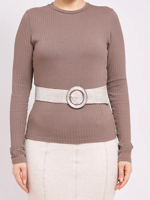 Плетений широкий жіночий ремінь для штанів