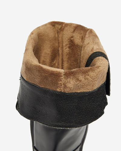 Жіночі ботфорти з екошкіри чорного кольору Orikas - Взуття