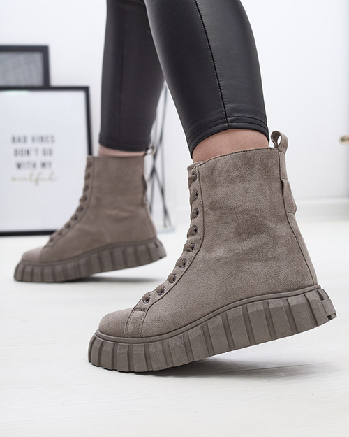 Сірі жіночі черевики з екозамші Alolu- Footwear