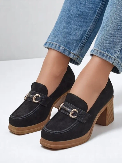 Royalfashion Damen-Loafer mit Blockabsatz Apareus