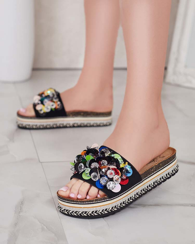Royalfashion Damen Loassa Strass-Flip-Flops