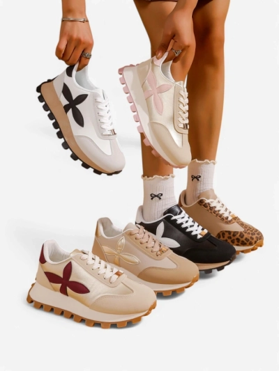Royalfashion Damen sportliche Sneakers auf einer dickeren Sohle Aloqa