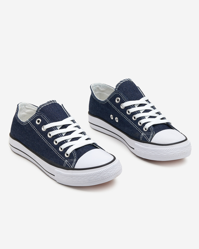 OUTLET Marineblaue Damen-Sneakers a'la jeans Shah - Schuhe