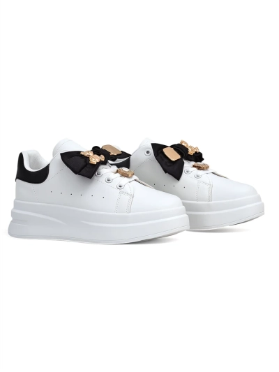 Royalfashion Damen Plattform-Sneaker mit Schleife Genimma